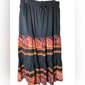 Angie Boho gypsy tiered maxi skirt size medium 100% cotton